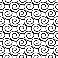 Black geometric ornament on white background. Seamless pattern