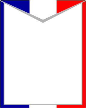 French flag Patriotic frame with empty space for your text and images.