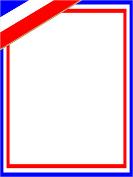 French flag  frame with empty space for your text and images.