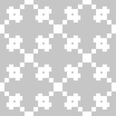 Gray and white geometric ornament. Seamless pattern