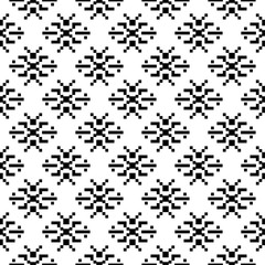 Black geometric ornament on white background. Seamless pattern
