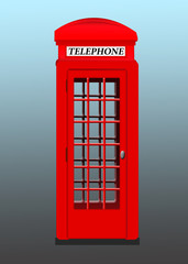 Obraz premium Isolated red phone booth on a background. red telephone booth .