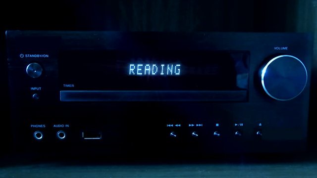 No playable file. Text on the display CD receiver system