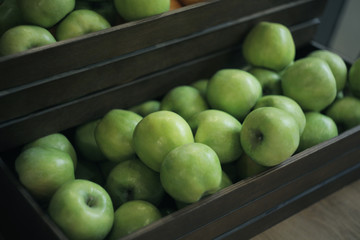 Apples in a large box