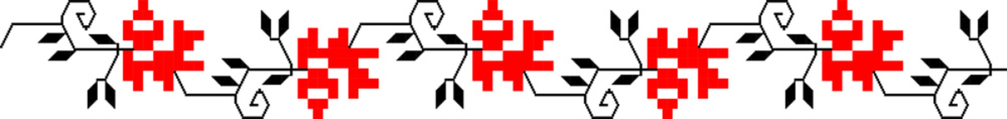 Fototapeta premium Traditional Romanian folk art knitted embroidery pattern