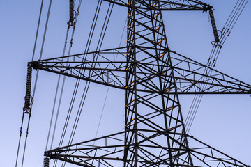 An electricity pylon of the National Grid in Wales .