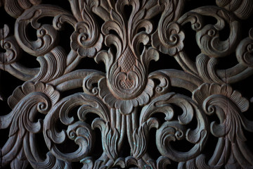 Thailand traditional wood art pattern