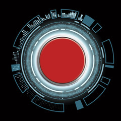 Red futuristic button