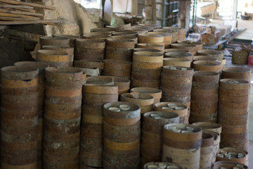 Old ceramics pot stack