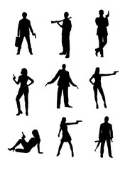 People With Firearms Silhouettes