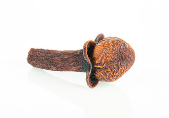 dry cloves on white background