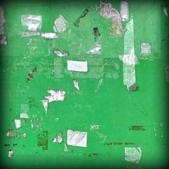 Old Billboard With Torn Poster, Paper, Ads, Stickers Frame Backgroun