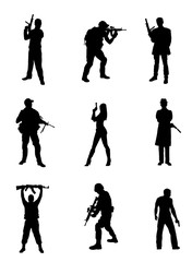 People With Firearms Silhouettes