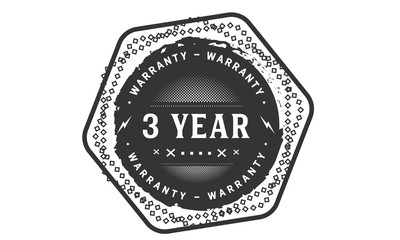 3 years warranty icon vintage rubber stamp guarantee