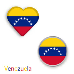 Heart and circle symbols with the flag of Venezuela.