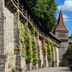 Rothenburg ob der Tauber - Stadtmauer mit Kummereckturm