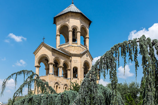 Bell Tower at the Holy Trinity Cathedral of Tbilisi (also known as Sameba Cathedral) Georgia, Eastern Europe.