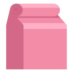 Craft paper bag icon, flat style