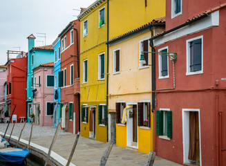 Fototapeta na wymiar Colorful houses in Burano island, Venice, Italy