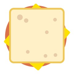 Sandwich top icon, flat style