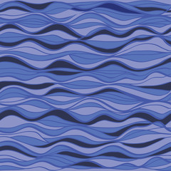 hand-drawn marine pattern, waves background
