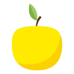 Yellow apple icon, flat style