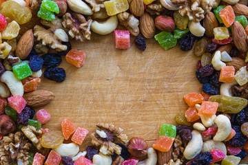 Colorful fruit mixture.