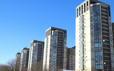 Fototapeta premium view of residential buildings at a large angle