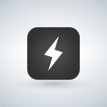 lightning application button icon. vector illustration isolated on white.