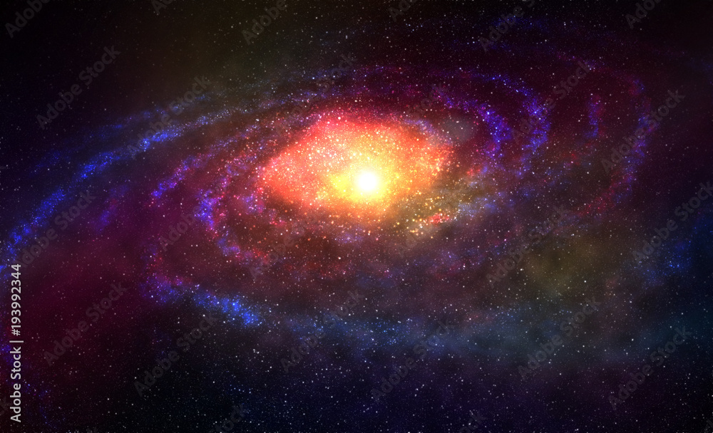 Wall mural cosmic galaxy background with nebula, stardust and bright shining stars