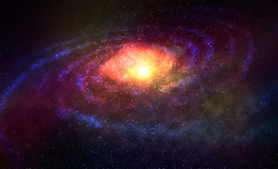 Cosmic Galaxy Background with nebula, stardust and bright shining stars