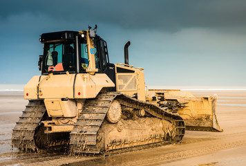 bulldozer en gros plan.