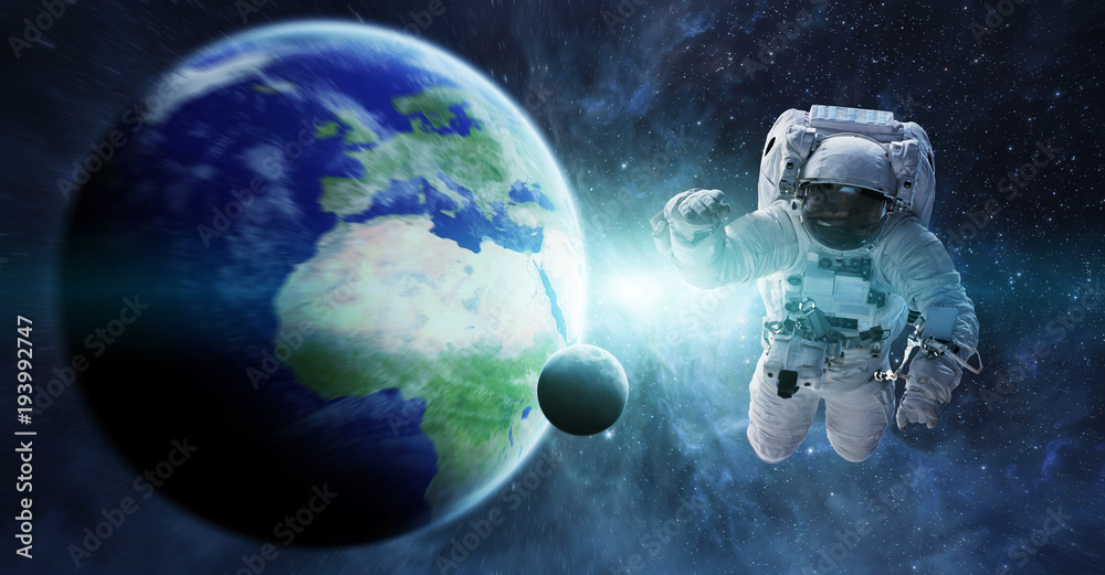 Aufkleber Astronaut floating in space 3D rendering elements of this image furnished by NASA