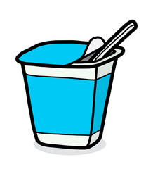 yogurt cup / cartoon vector and illustration, hand drawn style, isolated on white background.