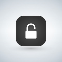 Lock icon app button. Vector illustration isolated on white background.