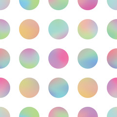 Holographic circles texture vector seamless pattern