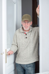 portrait of handsome mature man with cap