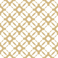 Vector geometric golden seamless pattern in oriental style. Gold and white