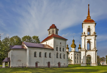 Fototapeta na wymiar Architectural ensemble of the Cathedral Square. Kargopol. Arhangelsk region. Russia