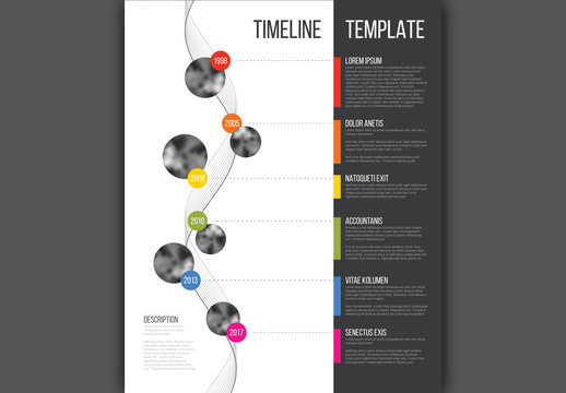 Vertical Spiral Timeline Infographic Layout