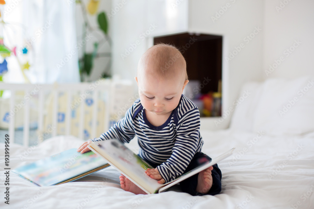 Sticker portrait of a cute infant baby boy. happy childhood concept.