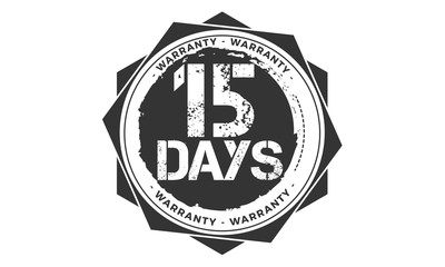 Obraz premium 15 days warranty icon vintage rubber stamp guarantee