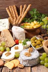 various of cheese, and snack
