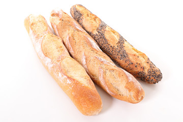 baguette on white background
