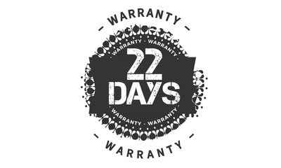 22 days warranty icon vintage rubber stamp guarantee