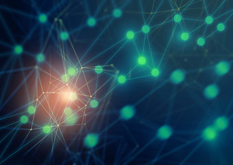 Fototapeta premium ai brain system data connecting to analysis , light internet social network background, illustration of global web with link to electric information, cyber with group of security, hacker online to net