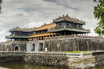building of entry to the complex of the imperial citadel in Hue, Vietnam.