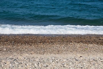 Wave of blue sea on beach in south korea at east sea 