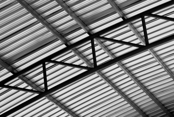 metal structure of warehouse roof