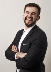 confident modern businessman.isolated on gray background